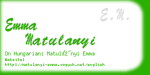 emma matulanyi business card